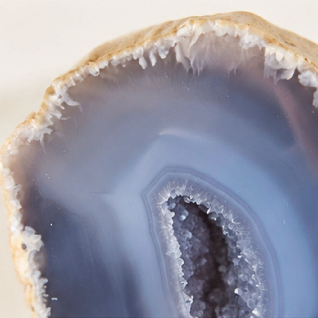 Achat Geode auf Metallständer 12-13 cm Kristall Druse Edelstein Deko Unikat
