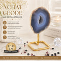 Achat Geode auf Metallständer 12-13 cm Kristall Druse Edelstein Deko Unikat