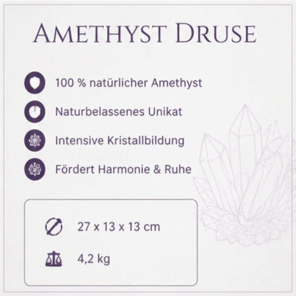Amethyst Druse XXL 4,2 kg Unikat Edelstein Kristall Geode Deko Naturstein