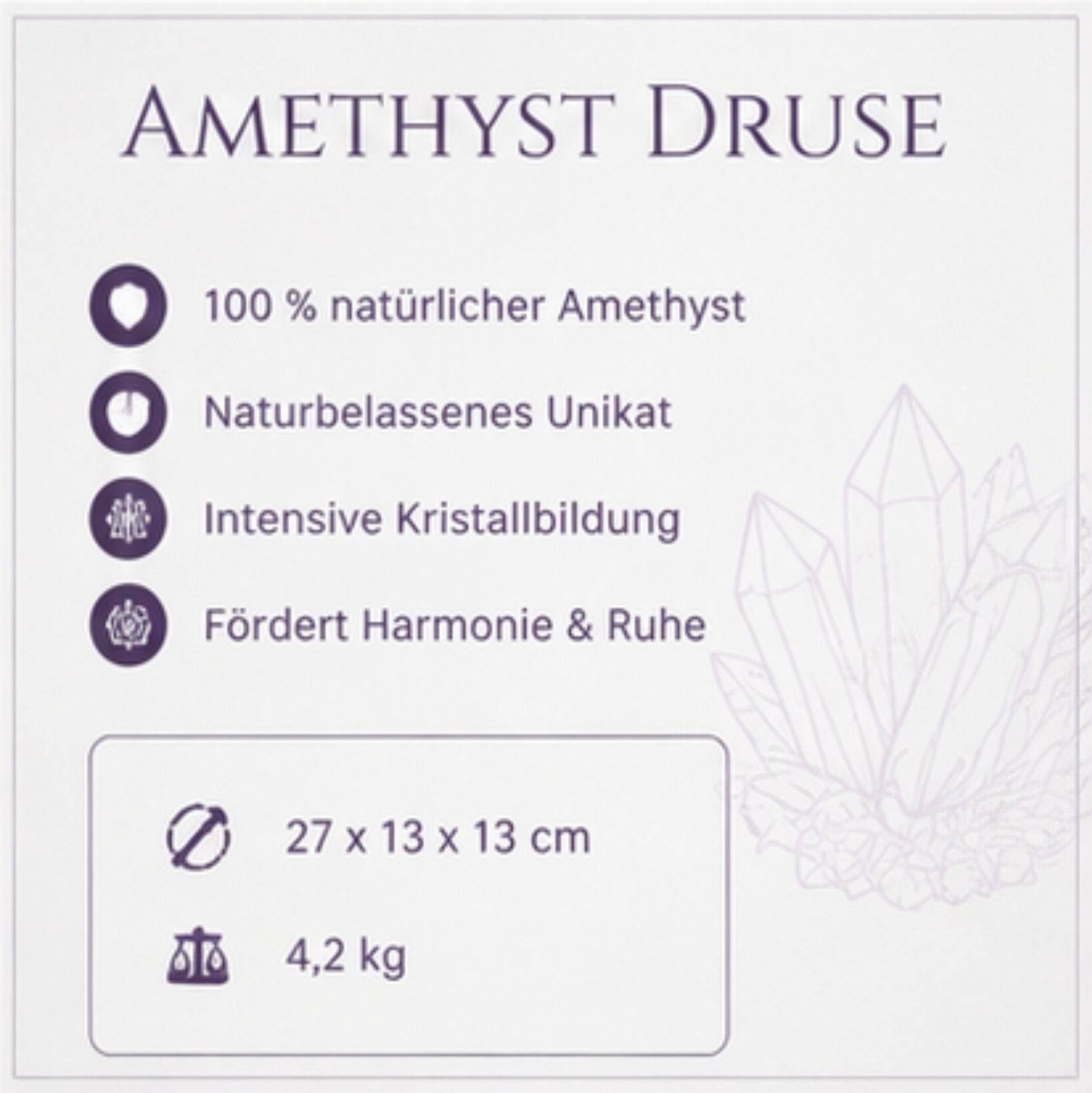 Amethyst Druse XXL 4,2 kg Unikat Edelstein Kristall Geode Deko Naturstein