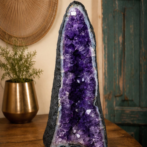 Amethyst Druse XXL 58 cm 28,04 kg | Große Geode Kristall Naturstein Brasilien