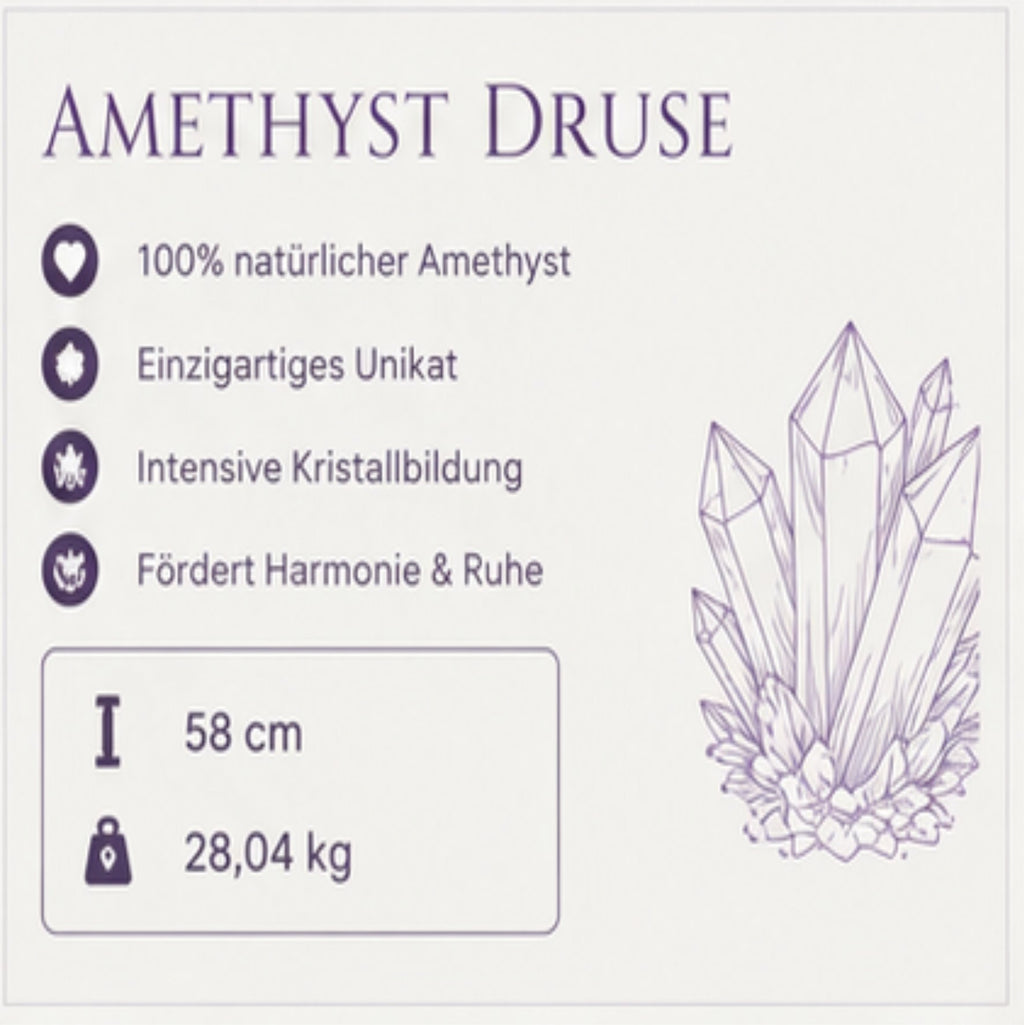 Amethyst Druse XXL 58 cm 28,04 kg | Große Geode Kristall Naturstein Brasilien