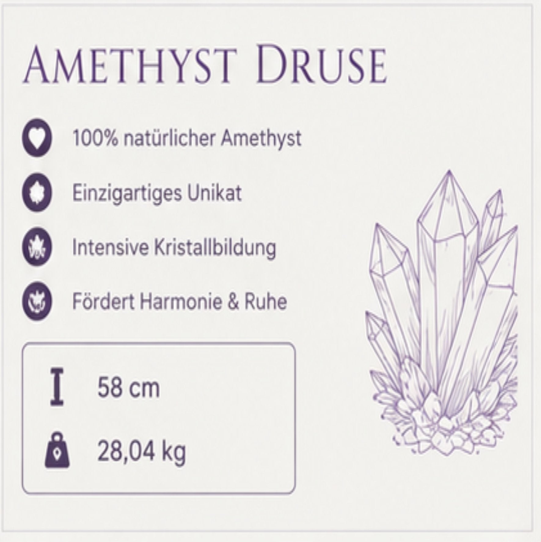 Amethyst Druse XXL 58 cm 28,04 kg | Große Geode Kristall Naturstein Brasilien