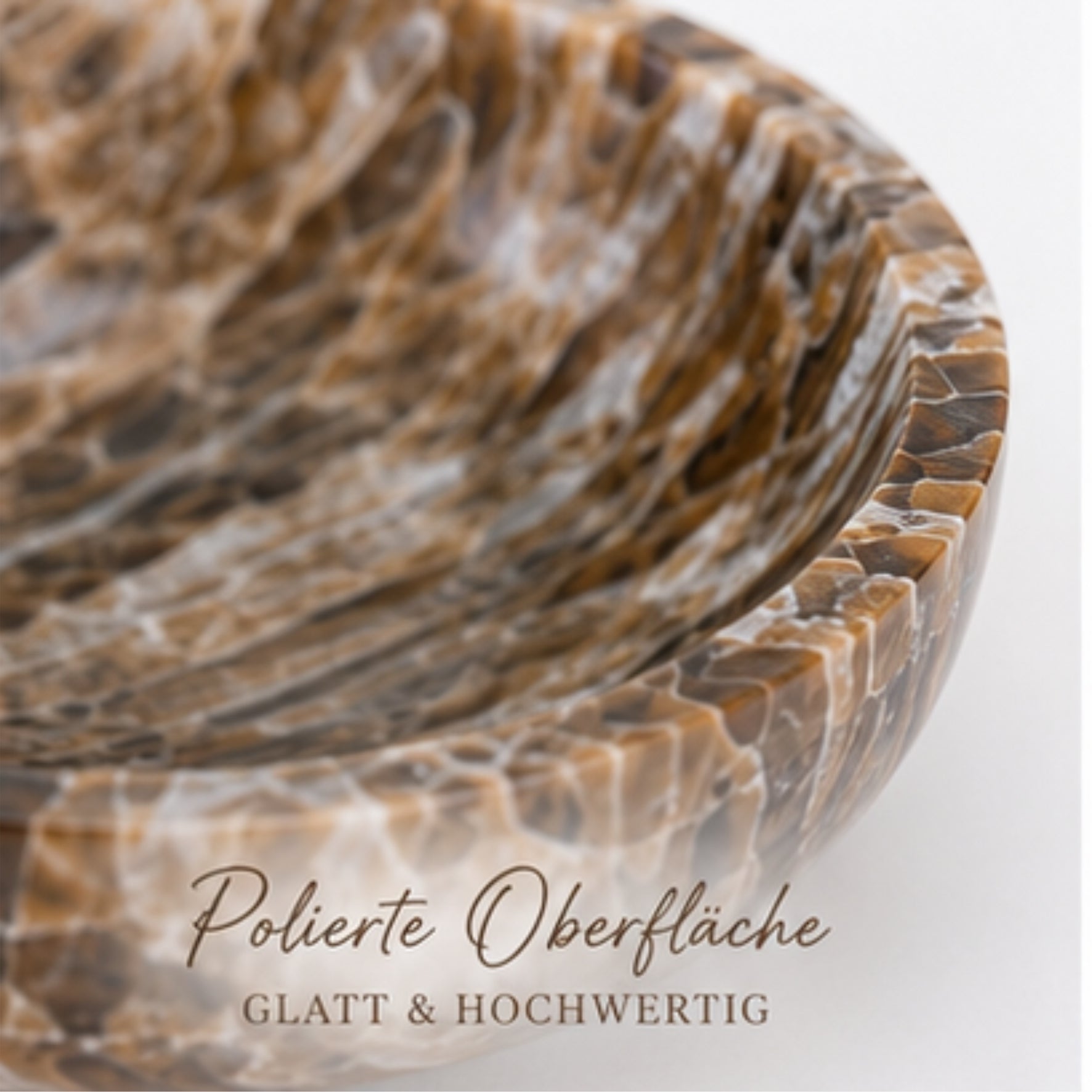 Aragonit Schale 9,5 cm Edelstein Schale Naturstein Deko Schmuckschale Braun
