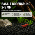 Aquarium Kies Schwarz 2-5 mm Basalt Bodengrund Aquascaping Garnelen