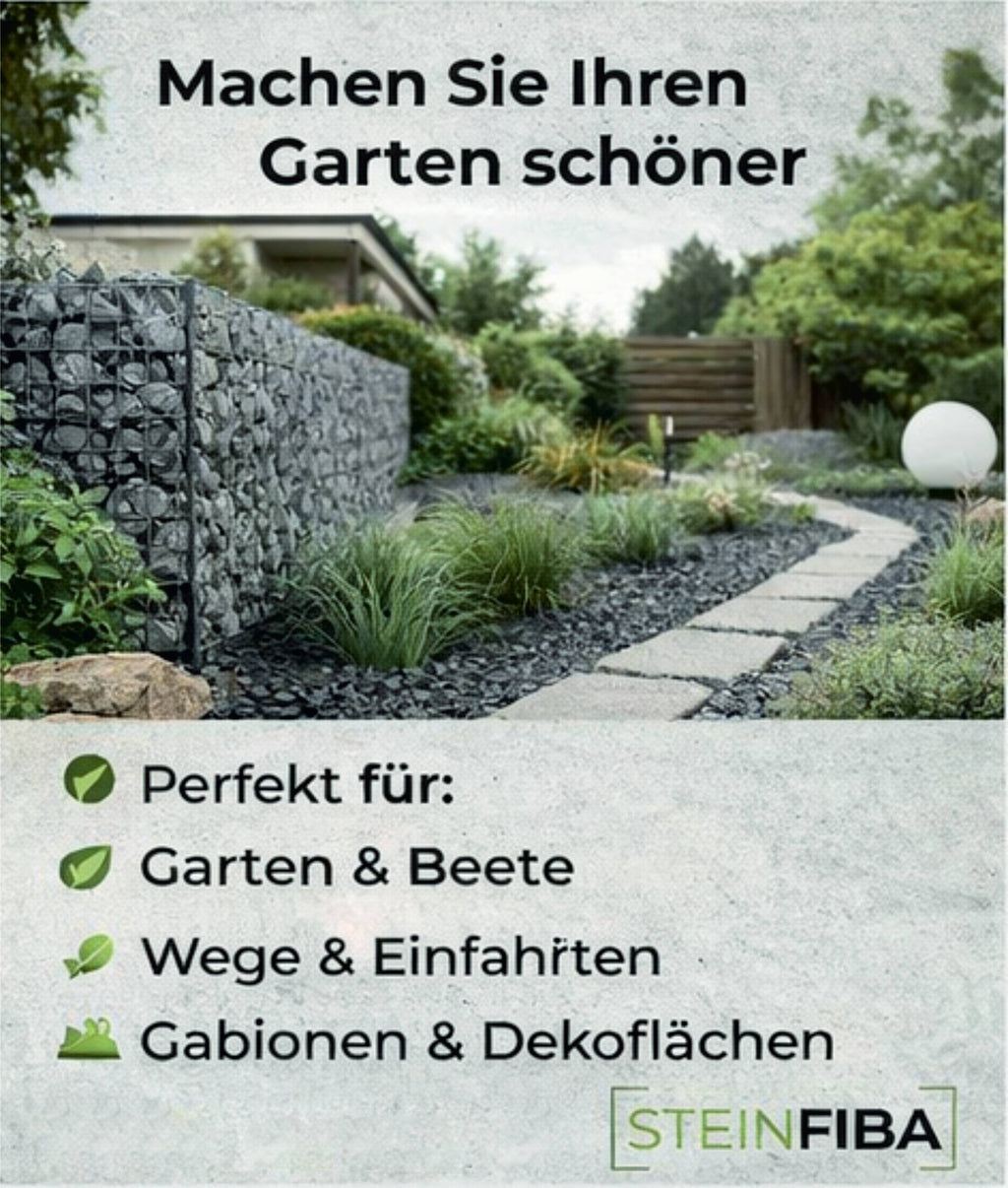 Basaltsplitt Anthrazit 2–5 mm Ziersplitt Naturstein Garten Wege Terrasse Deko