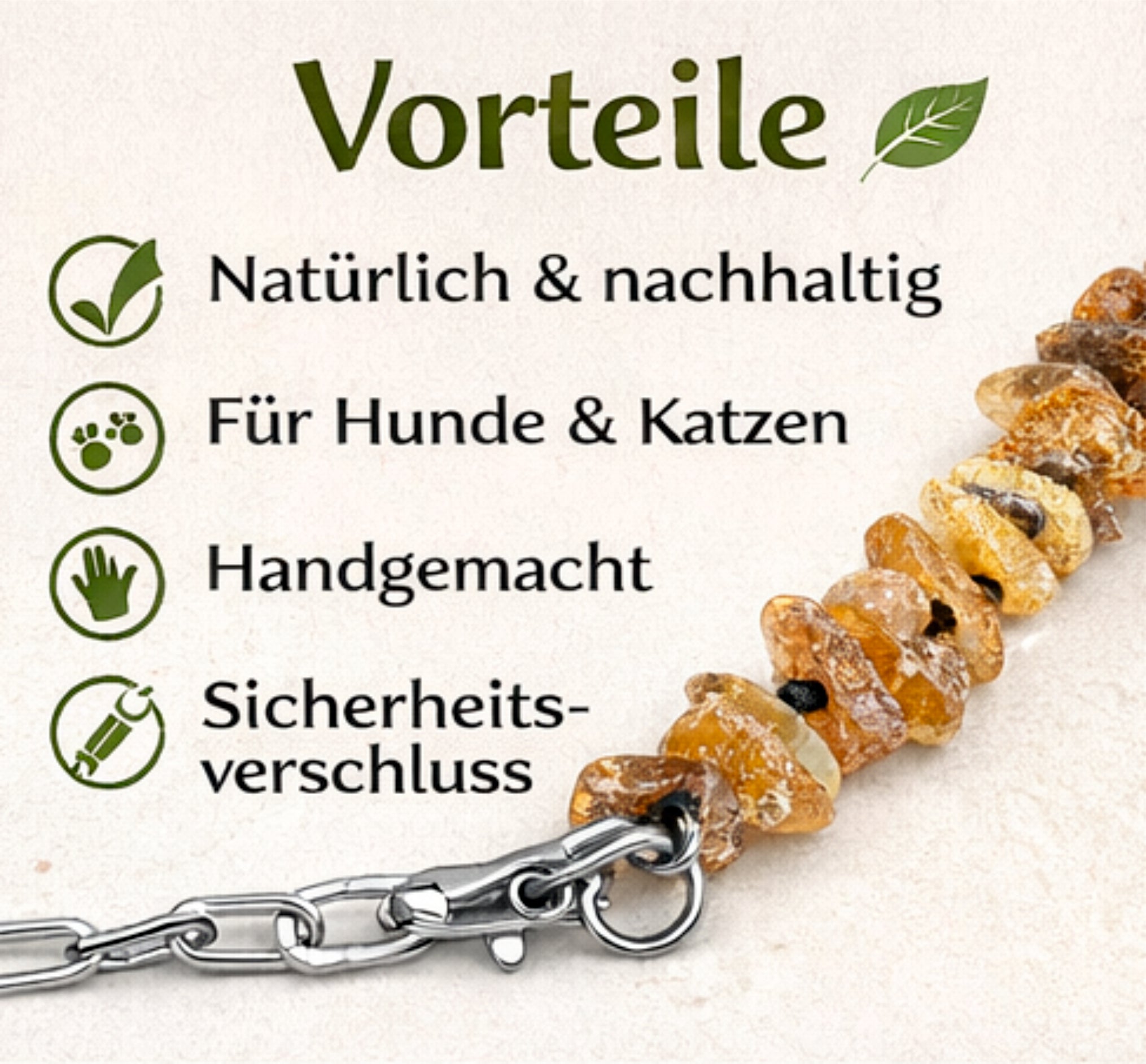 Bernsteinkette Hund Katze Halsband Natur Bernstein Zecken Schutz handgemacht