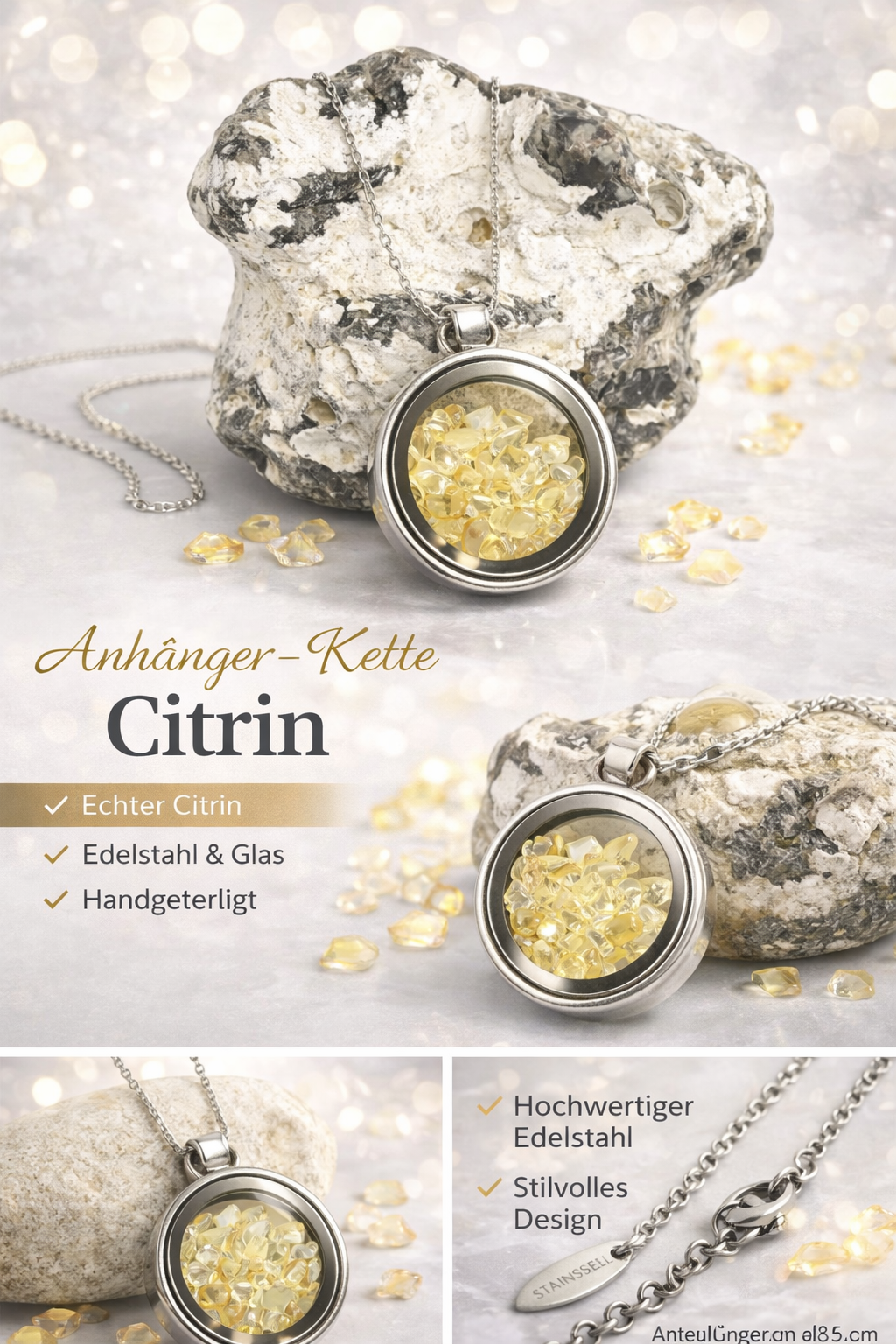 Amulett Anhänger mit echten Edelsteinen