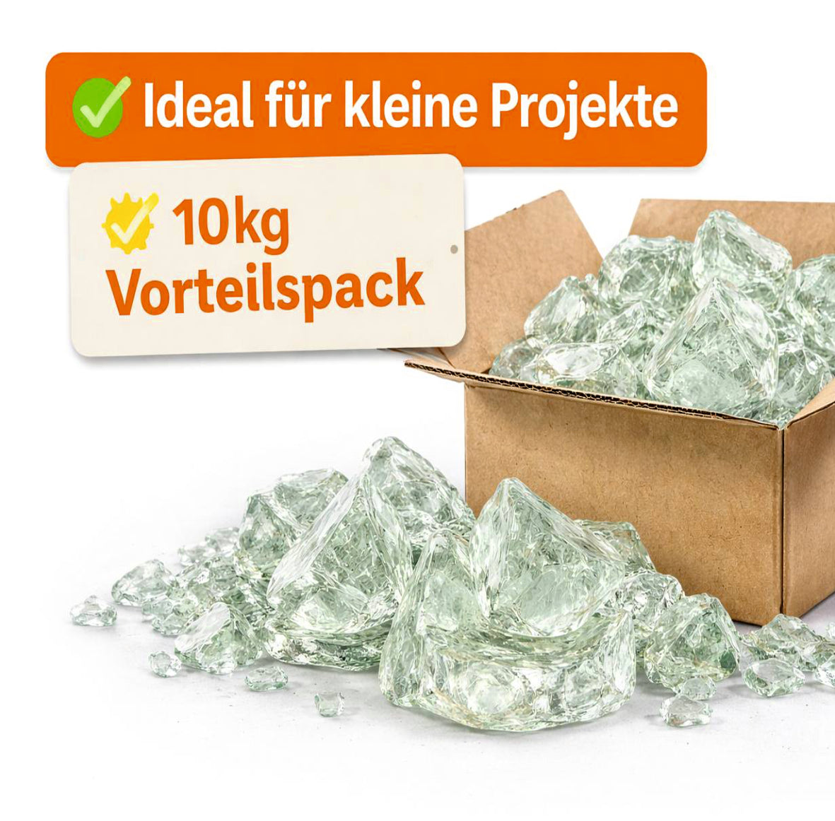 Türkise Klar 60-120 mm Gabionen Glassteine Deko Garten Steinkorb