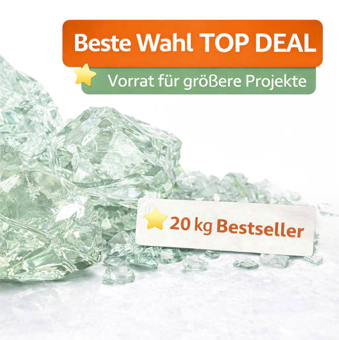 Türkise Klar 60-120 mm Gabionen Glassteine Deko Garten Steinkorb