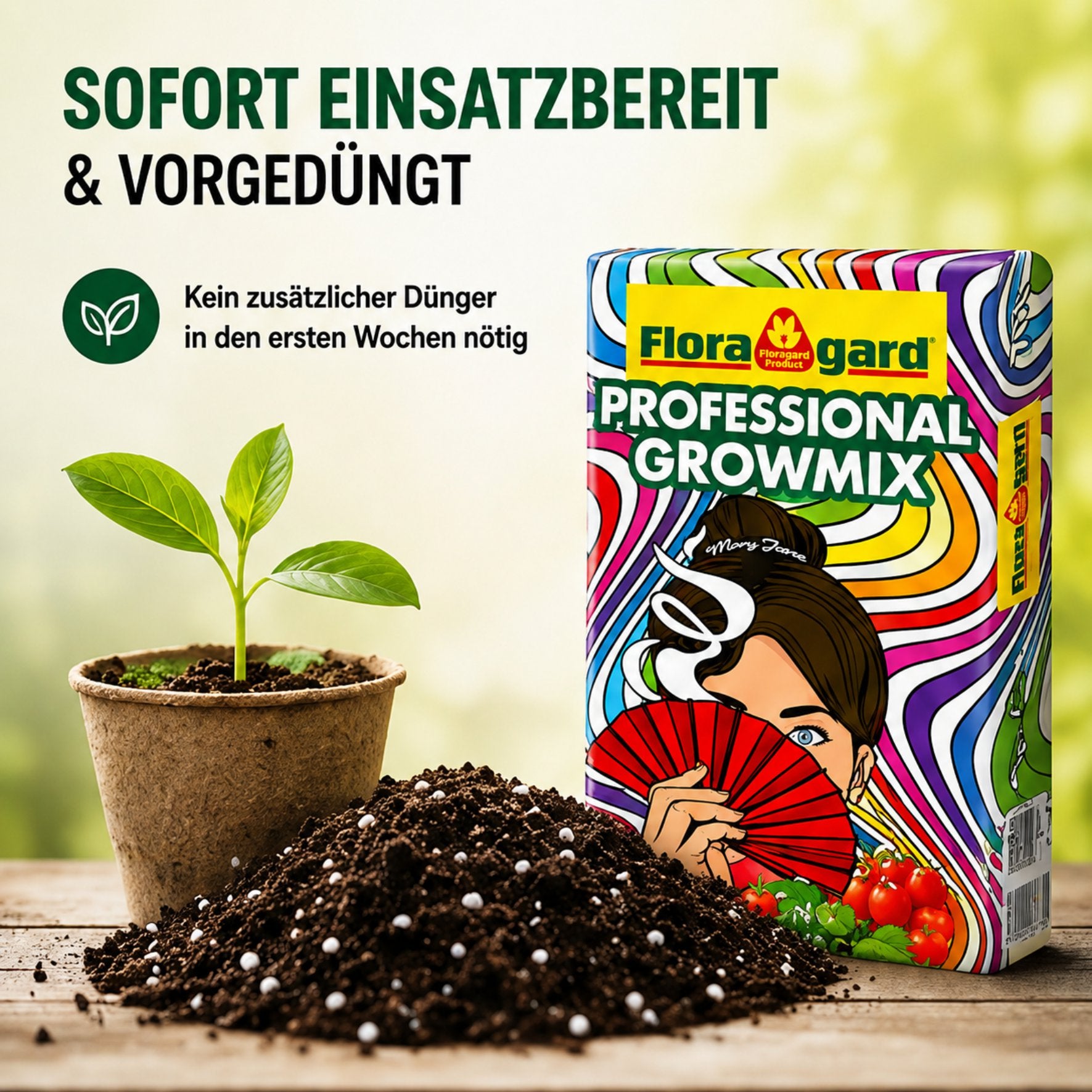 Floragard Growmix Premium 70L Grow Erde Pflanzerde mit Perlite