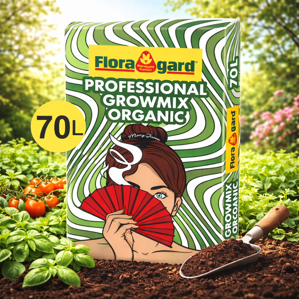 Floragard Growmix ORGANIC 70L - Blumenerde, Pflanzerde, Bio-Erde, Grow Erde