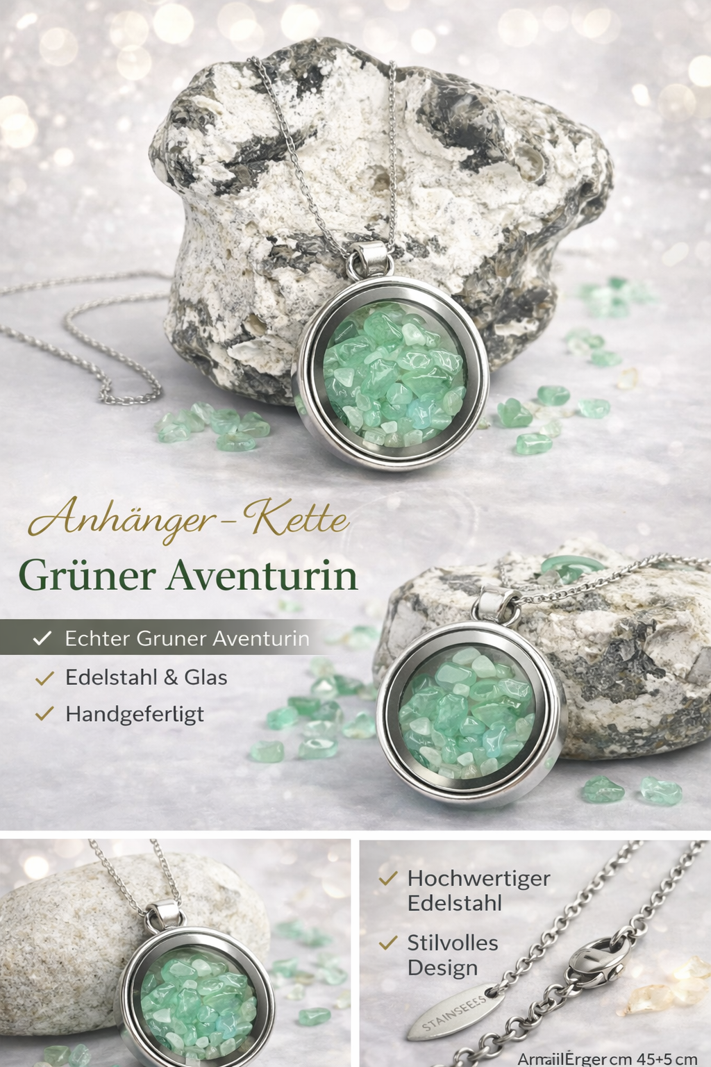 Amulett Anhänger mit echten Edelsteinen