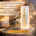 Selenit Turm Lampe Chakra 25 cm Edelstein Lampe weiß mit Gravur Reiki Meditation