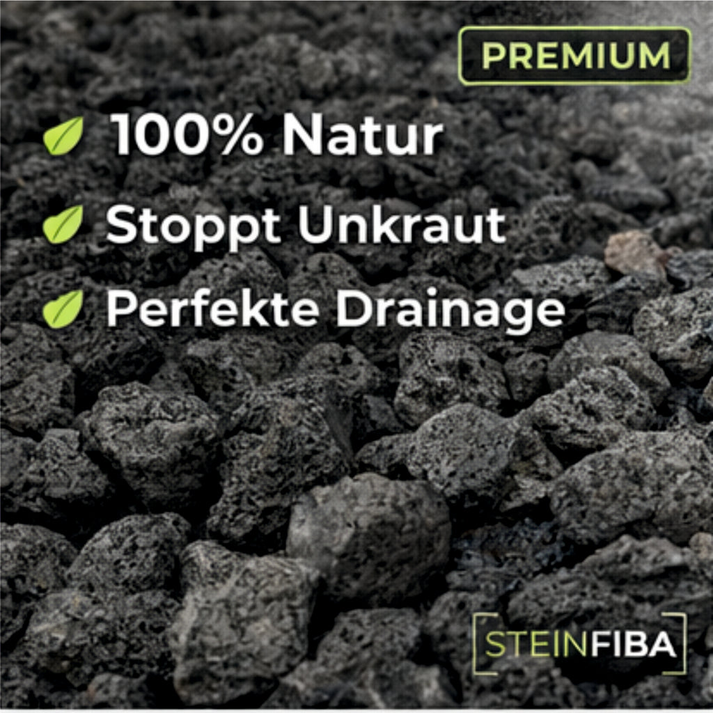 Lavamulch Schwarz 8-16 mm Lava Splitt Zierkies Garten Teich Dachbegrünung