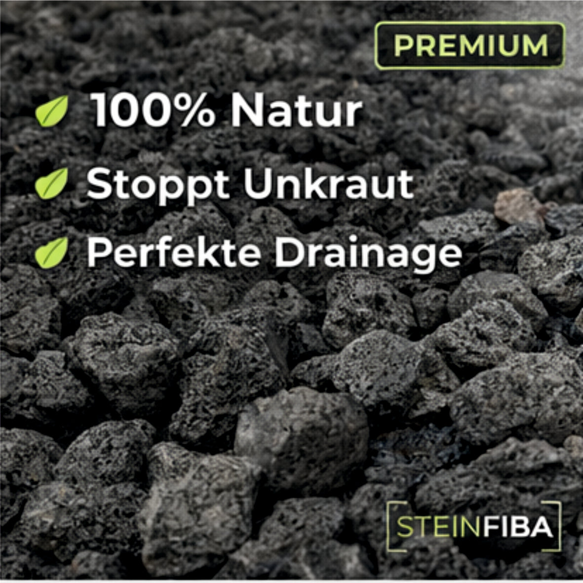 Lavamulch Schwarz 8-16 mm Lava Splitt Zierkies Garten Teich Dachbegrünung