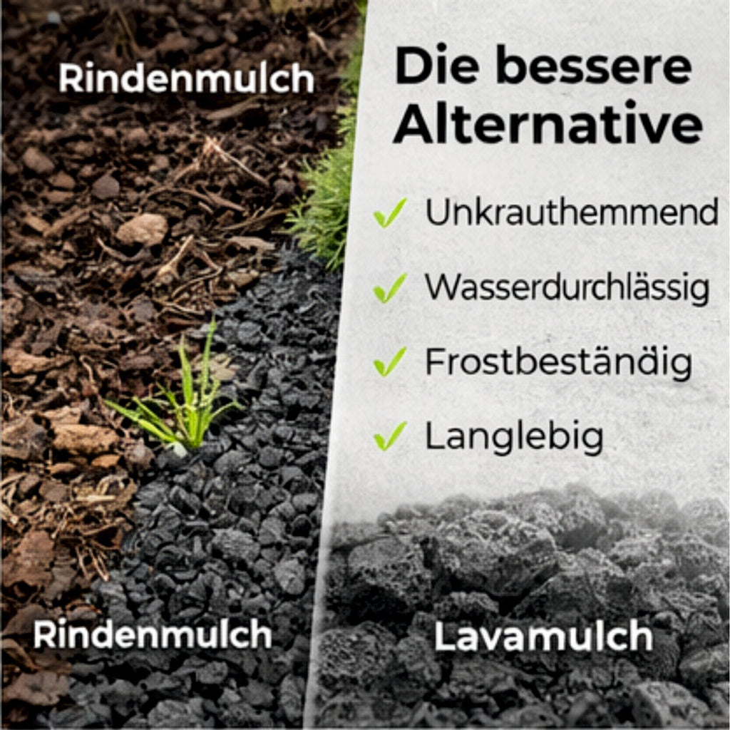 Lavamulch Schwarz 8-16 mm Lava Splitt Zierkies Garten Teich Dachbegrünung