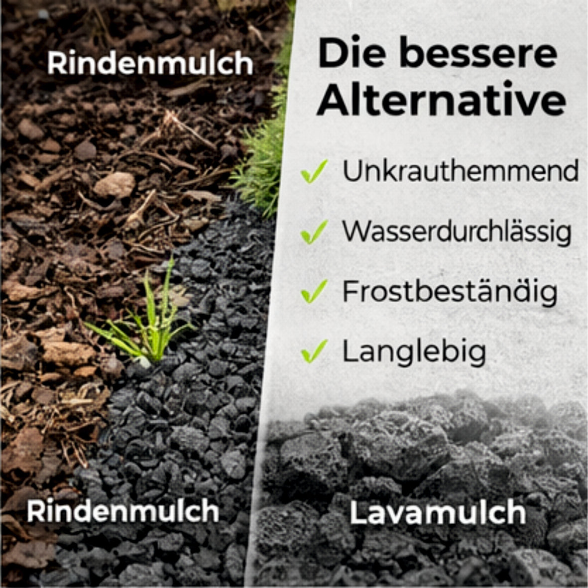 Lavamulch Schwarz 8-16 mm Lava Splitt Zierkies Garten Teich Dachbegrünung
