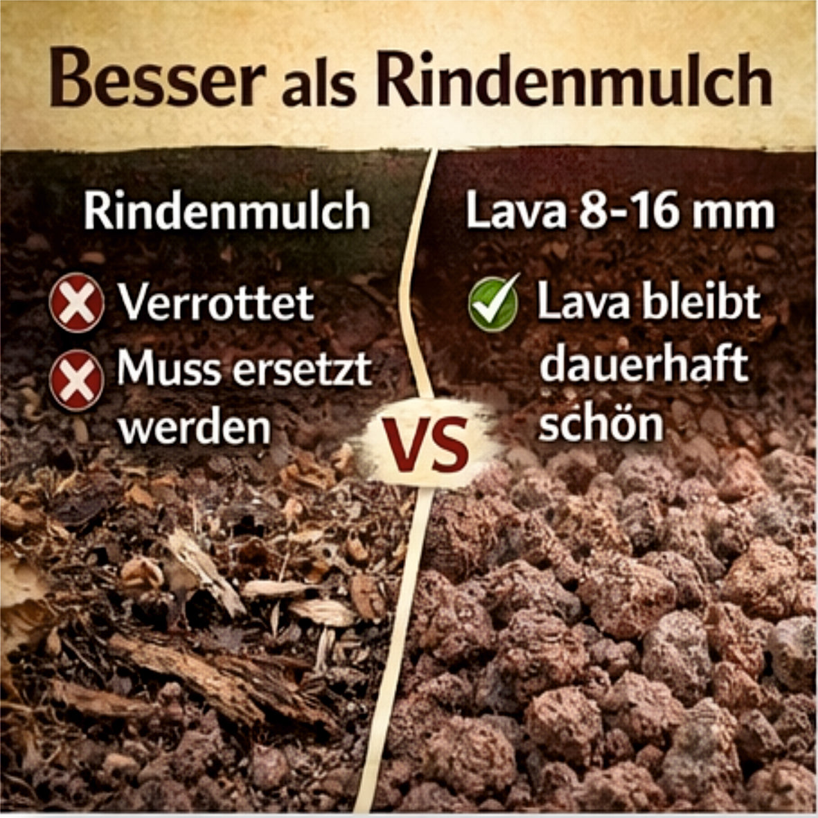 Lavamulch rot-braun 8-16 mm Lava Splitt Zierkies Garten Teich Dachbegrünung