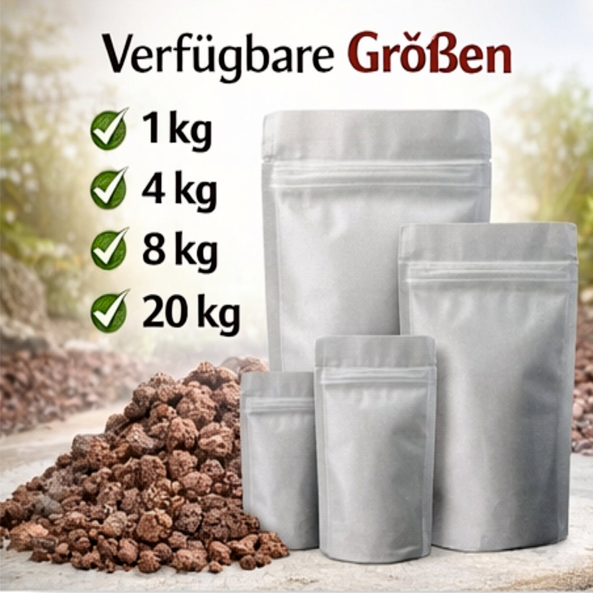 Lavamulch rot-braun 8-16 mm Lava Splitt Zierkies Garten Teich Dachbegrünung