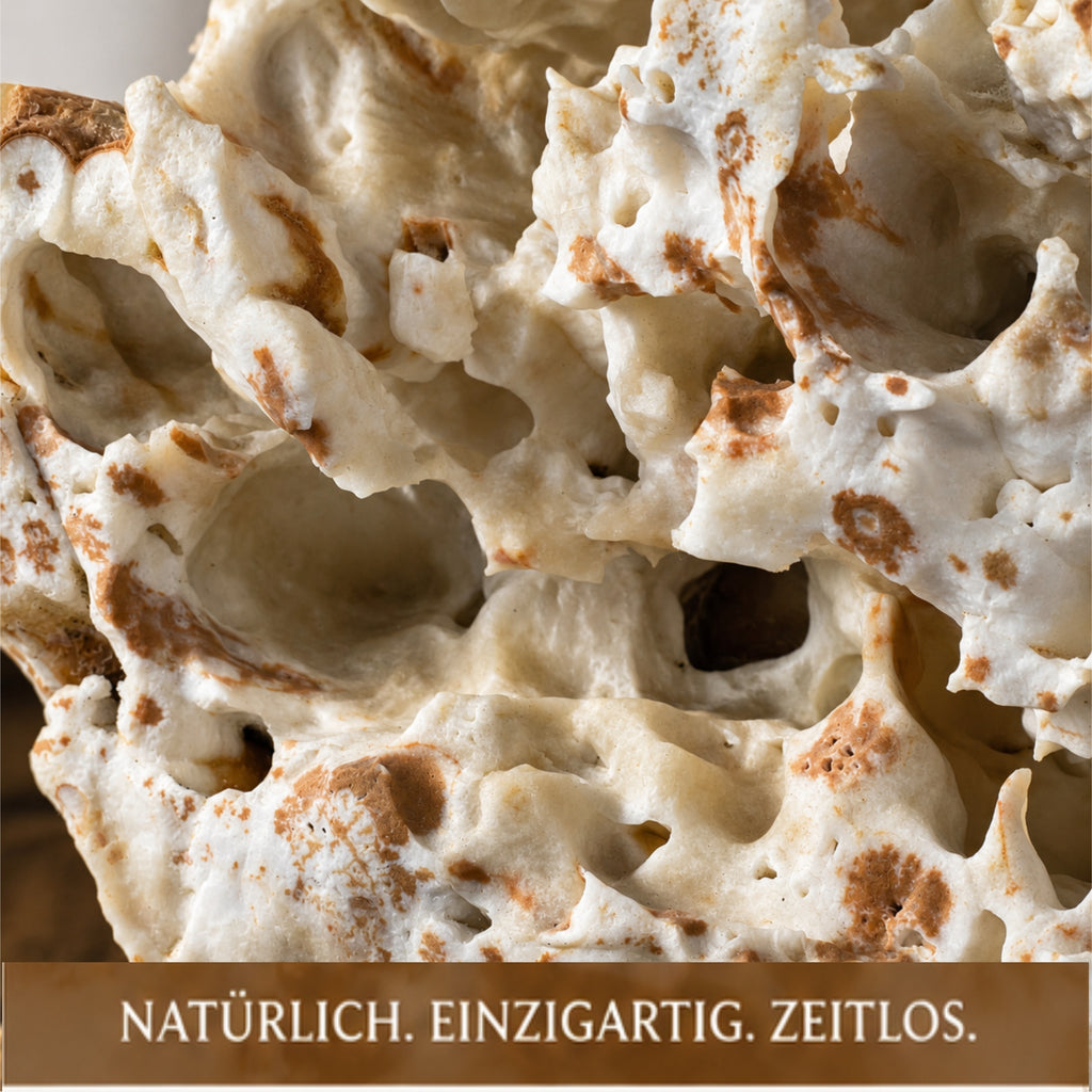 Naturstein Skulptur Unikat 31 cm Korallenstein Lochstein Wohnraum Deko
