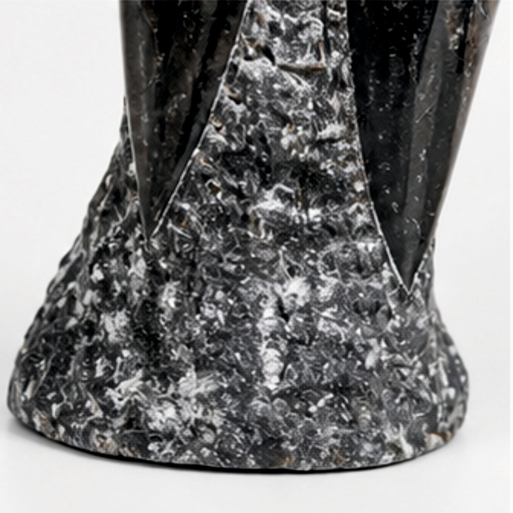 Orthoceras Fossil Skulptur klein Marmor Turm Naturstein Deko 20cm Unikat