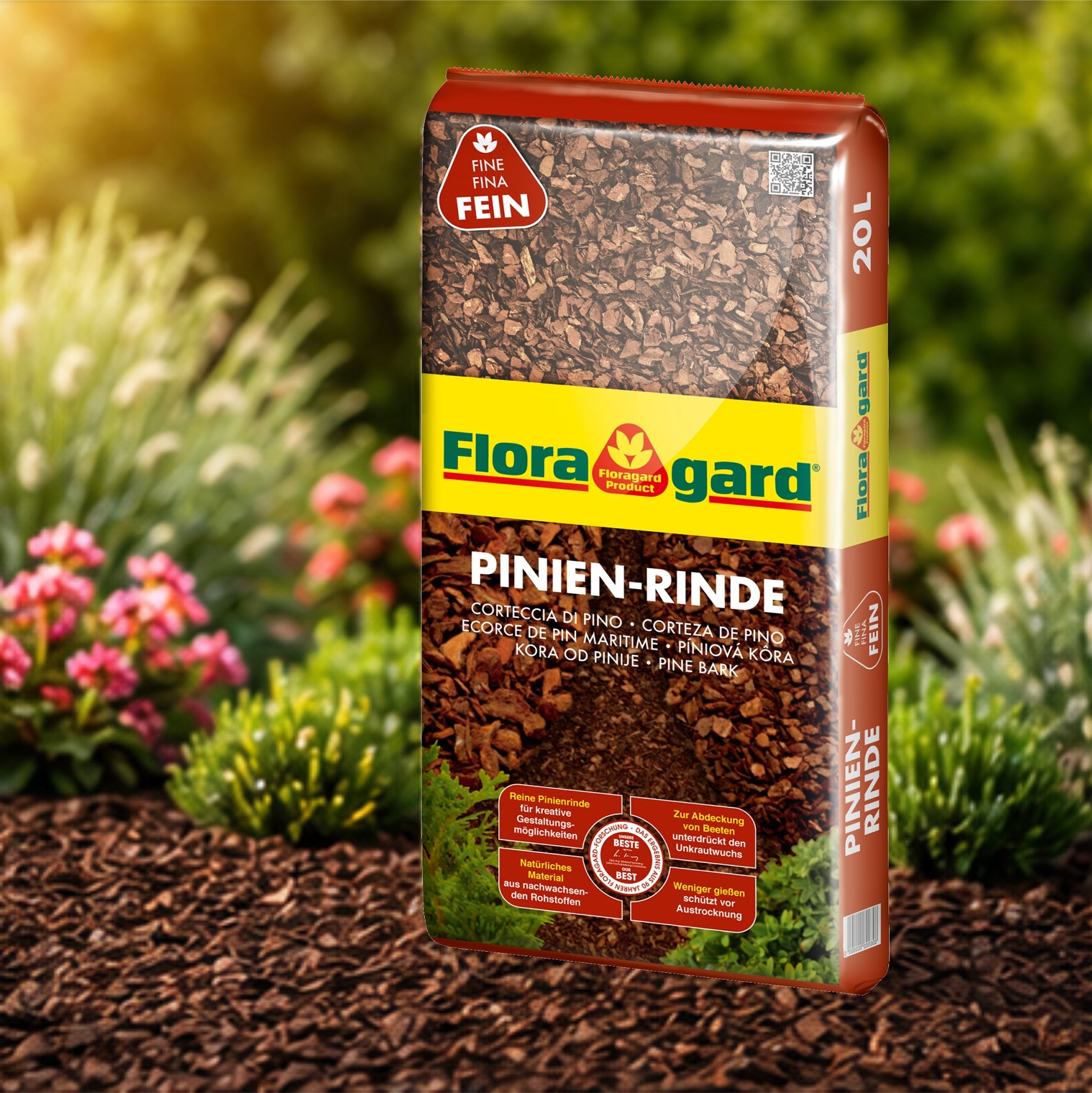 Floragard Pinienrinde 2–8 mm – Mulch, Unkrautschutz & Gartendeko