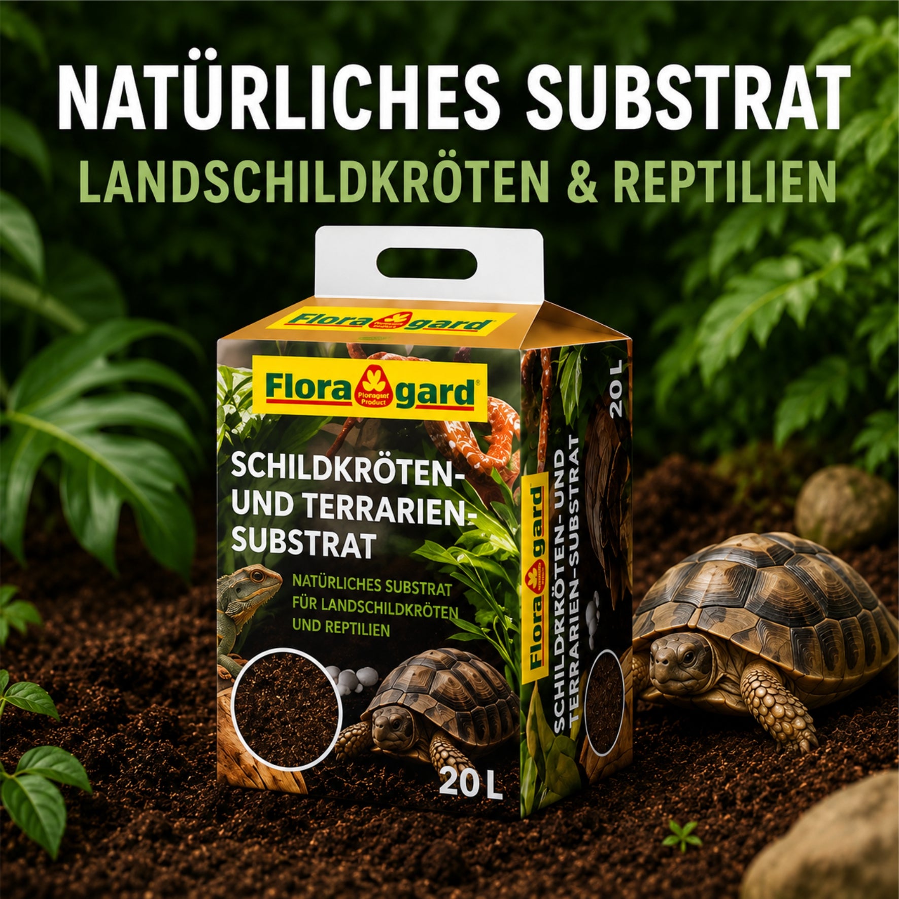 Floragard Schildkrötensubstrat 20L Terrarium Erde Reptilien Einstreu