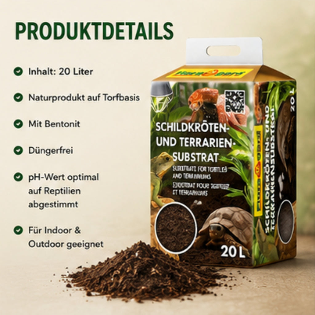 Floragard Schildkrötensubstrat 20L Terrarium Erde Reptilien Einstreu