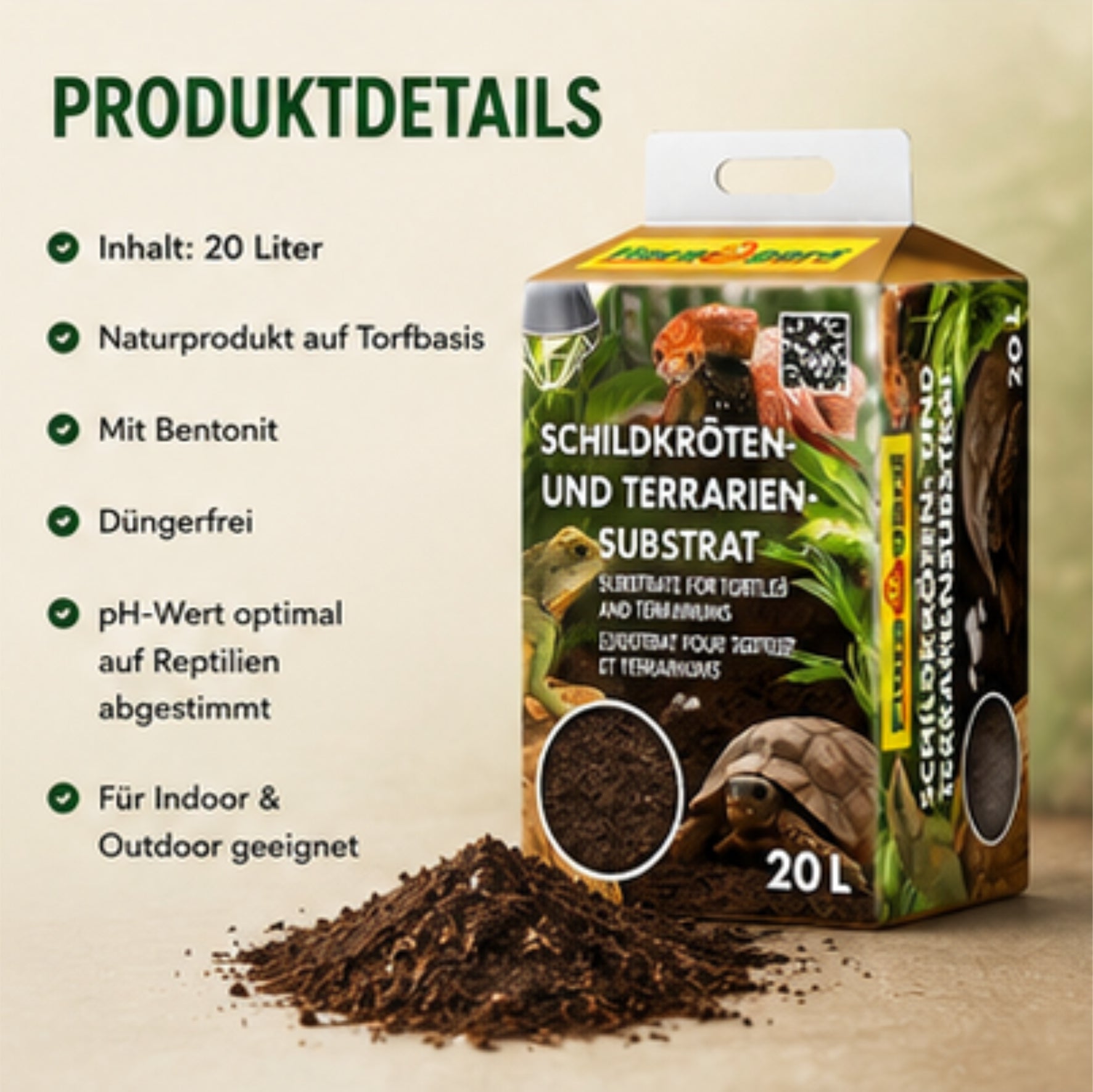 Floragard Schildkrötensubstrat 20L Terrarium Erde Reptilien Einstreu
