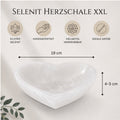 Selenit Ladeschale HerzformXXL Ø 19 cm Schmuckschale Naturstein Geschenk