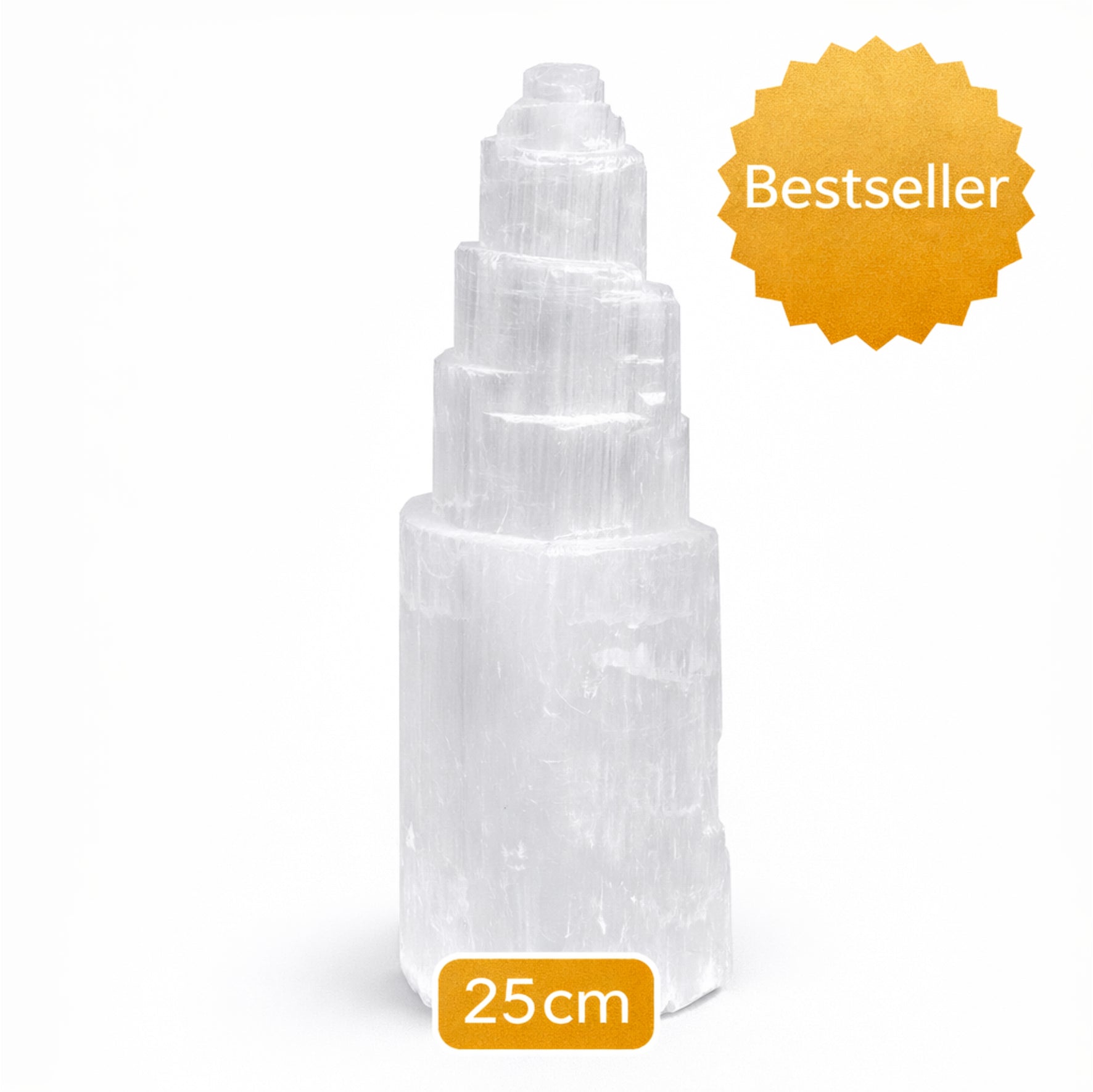 Selenit Turm 15–30 cm weiß Edelstein Lampe Rohstein Pyramide Reiki Deko Marokko