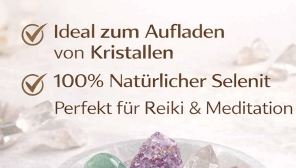 Selenit Schale 10 cm rund – Aufladeschale für Kristalle Edelsteine Deko Reiki