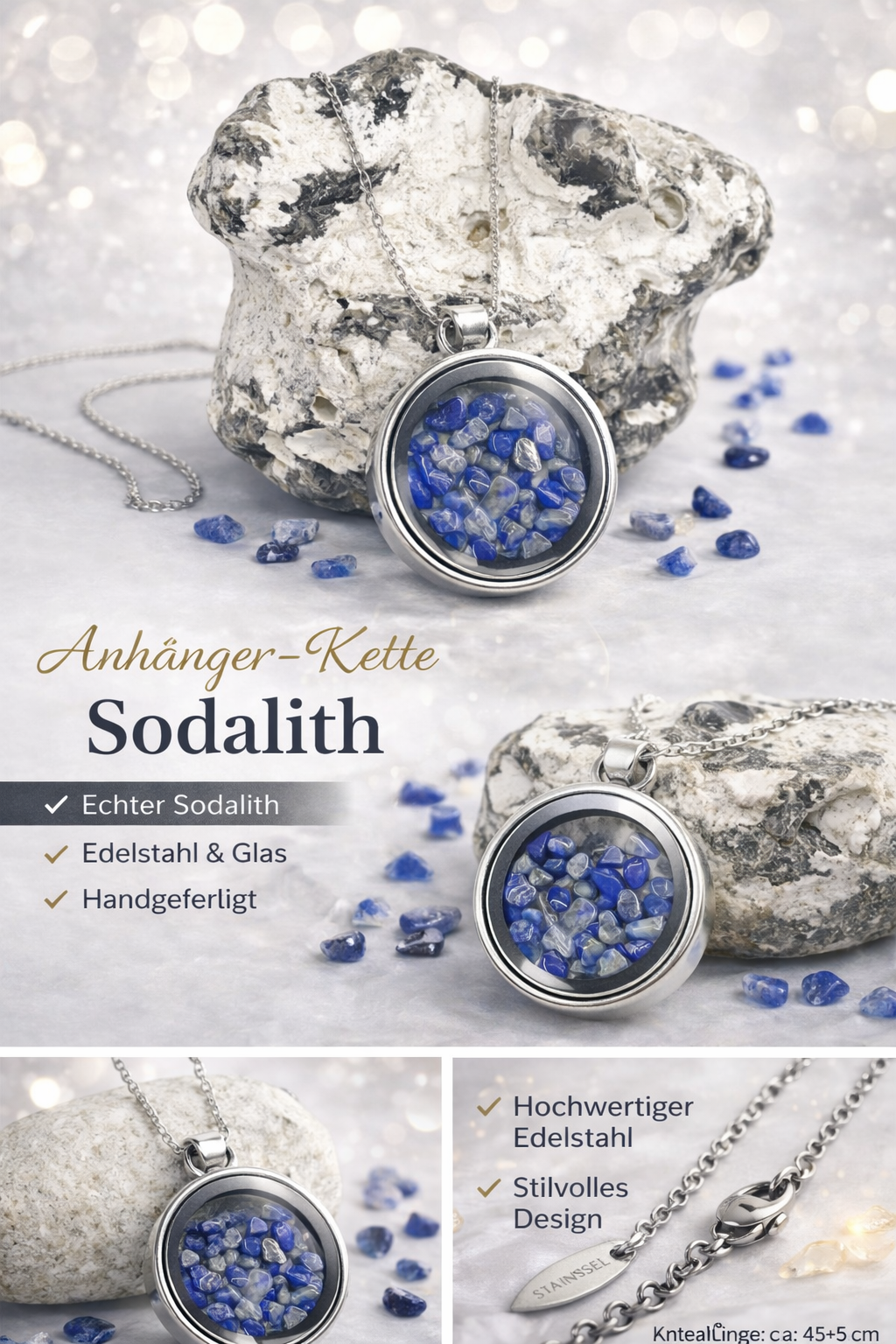 Amulett Anhänger mit echten Edelsteinen