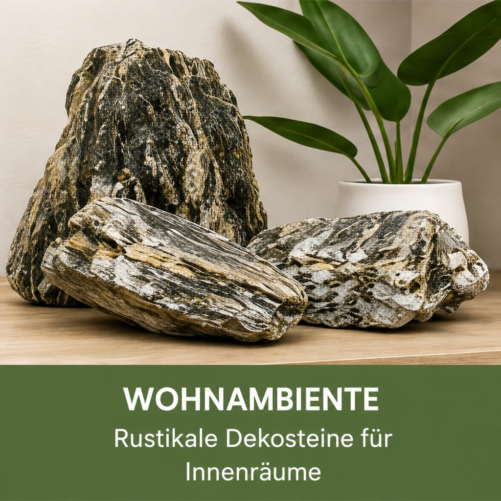 Woodstone Steinholz Bruch 60-250 mm Aquarium Deko Garten Naturstein Gneis
